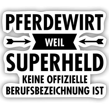 Pferdewirt - Superheld - Sticker Größe S (10 x 10 cm) - Mattweiß - Vorne