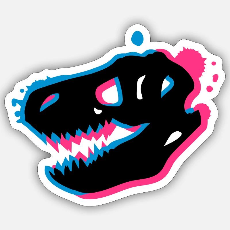 Un T-Rex crâne de 3-D Sticker taille S (10 x 10 cm)