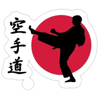 Karate - Sticker Größe S (10 x 10 cm) - Mattweiß - Vorne