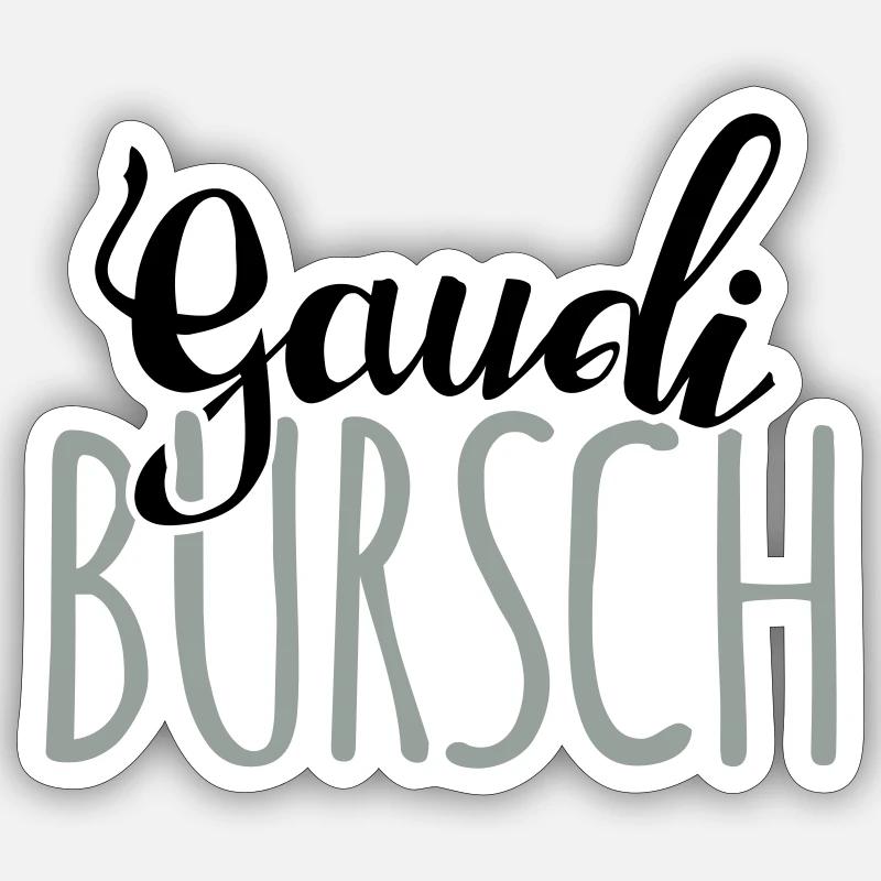 Gaudibursch 2C - Sticker Größe S (10 x 10 cm) - Mattweiß