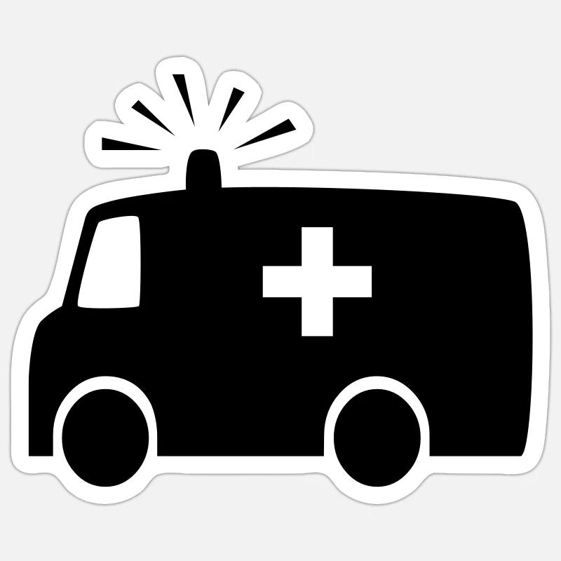 Ambulanza - Sticker formato S (10 x 10 cm) - bianco opaco