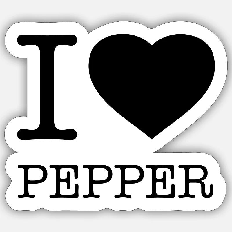 J’AIME LE POIVRE Pfeffer - Sticker taille S (10 x 10 cm) - blanc mat