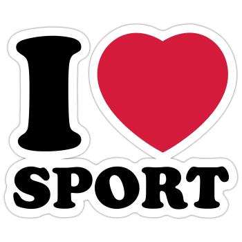 i love sport 2c - Sticker size S (10 x 10 cm) - white matte - Front