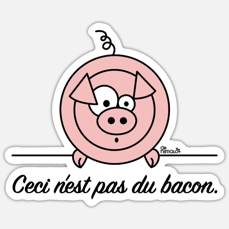 Cochon, Pas du Bacon, Végan Sticker taille S (10 x 10 cm)