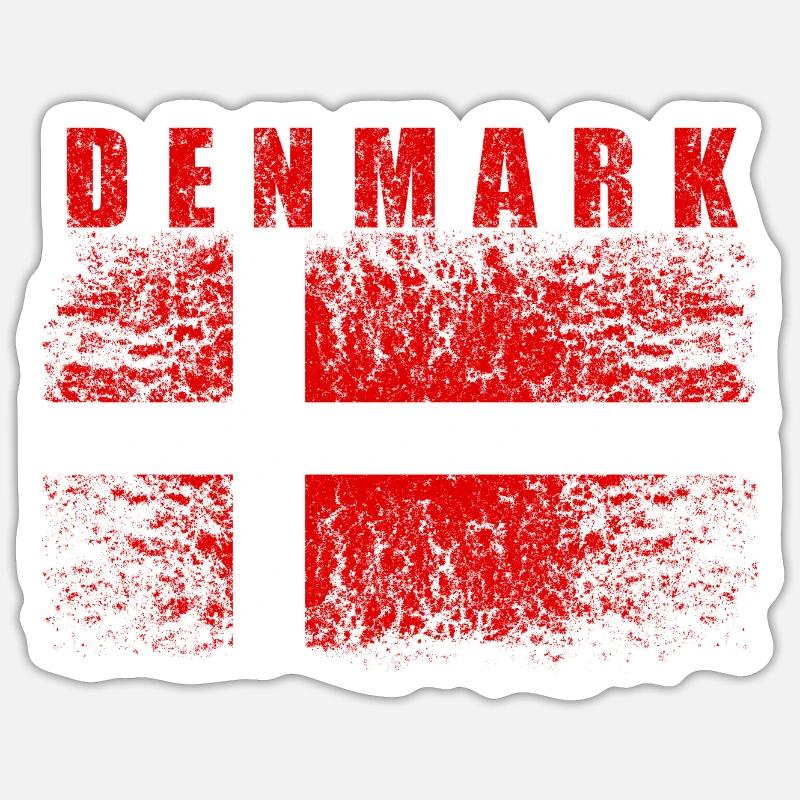 Denmark flag 008 - Sticker size S (10 x 10 cm) - white matte
