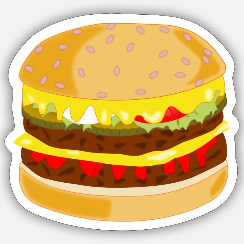 hamburger - Sticker size S (10 x 10 cm) - white matte