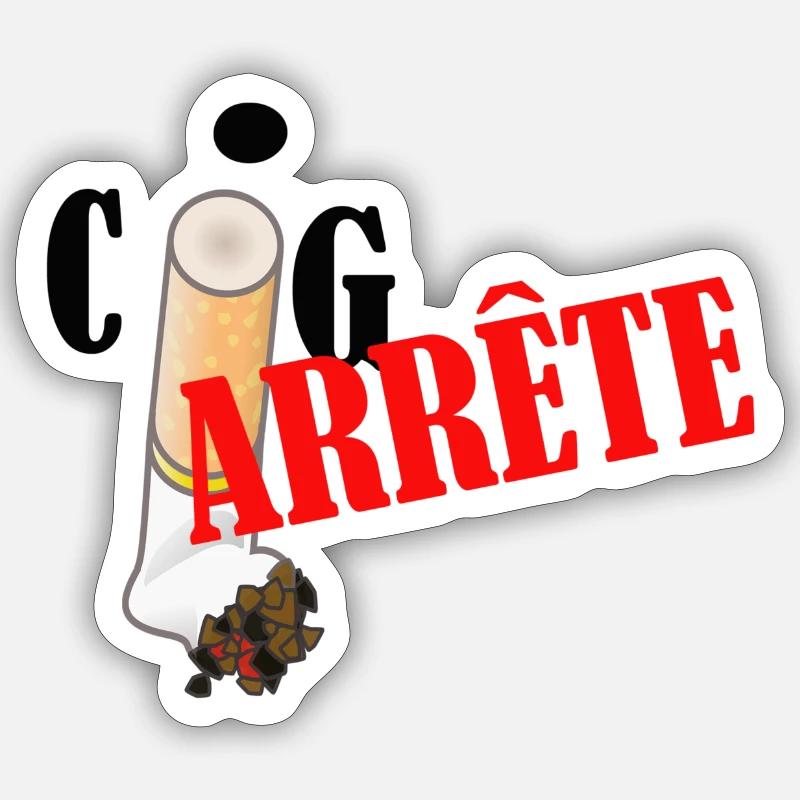 J'arrête la cigarette - Sticker taille S (10 x 10 cm) - blanc mat