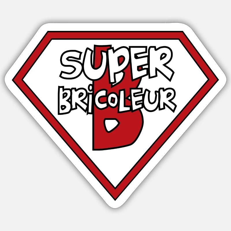 Super-Heimwerker - Sticker Größe S (10 x 10 cm) - Mattweiß