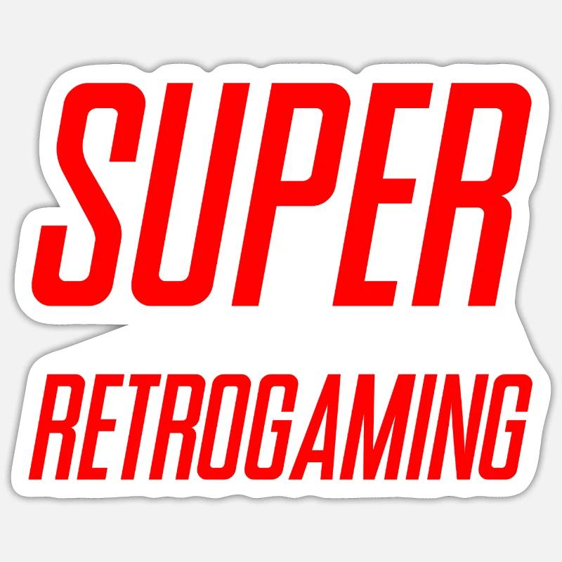 SUPER RETROGAMING - Sticker size S (10 x 10 cm) - white matte