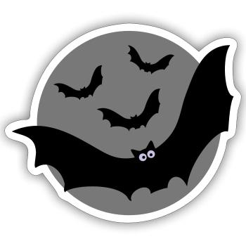 Fledermäuse - Sticker Größe S (10 x 10 cm) - Mattweiß - Vorne