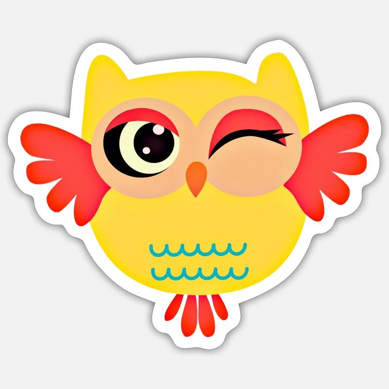 Das Zwinkern der Clea-Eule Sticker Größe S (10 x 10 cm)