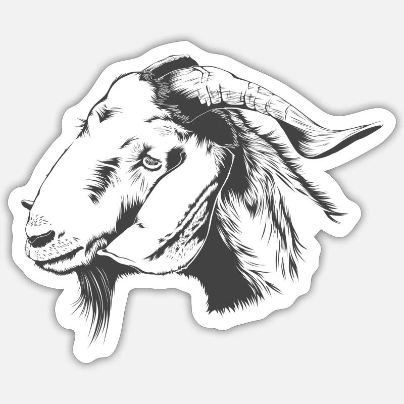 La chèvre - Sticker taille S (10 x 10 cm) - blanc mat