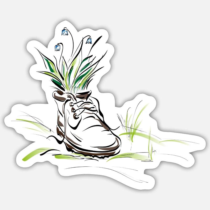 Chaussure à fleurs Sticker taille S (10 x 10 cm)