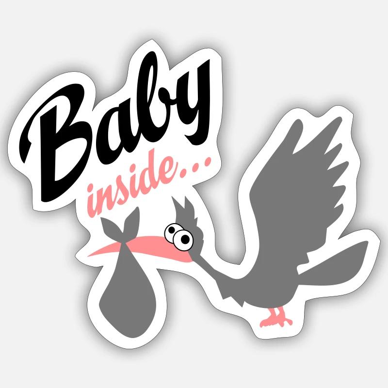 bébé - Sticker taille S (10 x 10 cm) - blanc mat