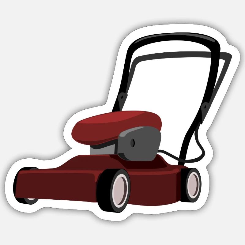 rasenmaeher lawn mower mowing machine2 - Sticker size S (10 x 10 cm) - white matte