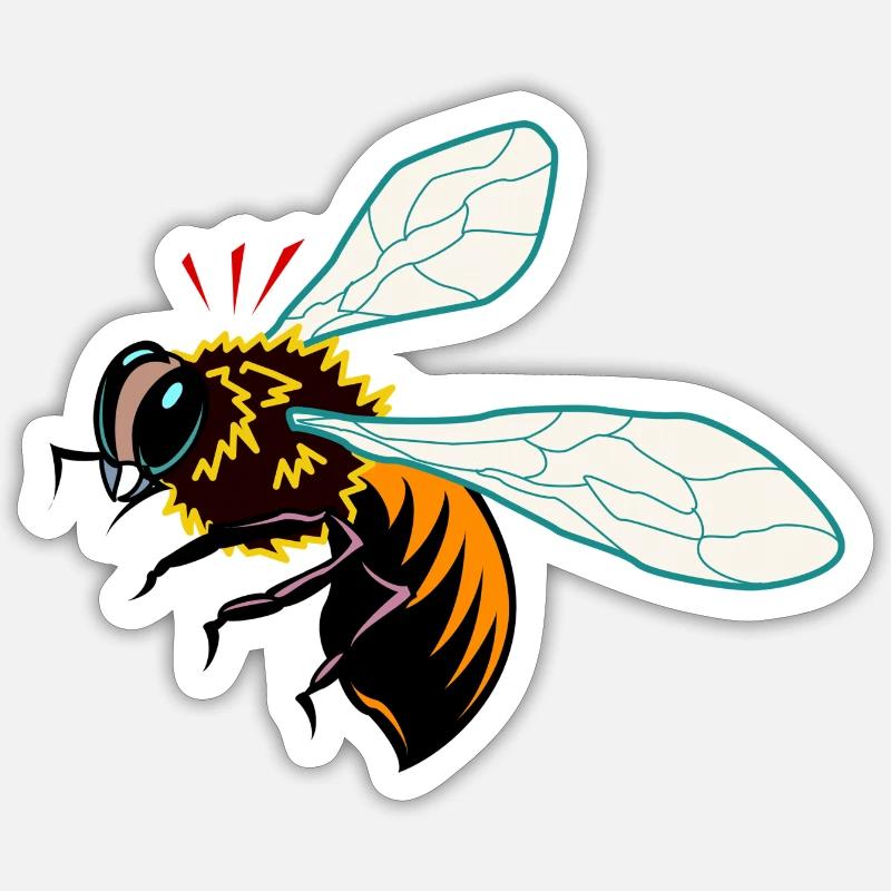 Abeille - Sticker taille S (10 x 10 cm) - blanc mat