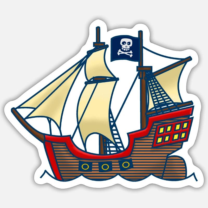 Piratenschiff Sticker Größe S (10 x 10 cm)