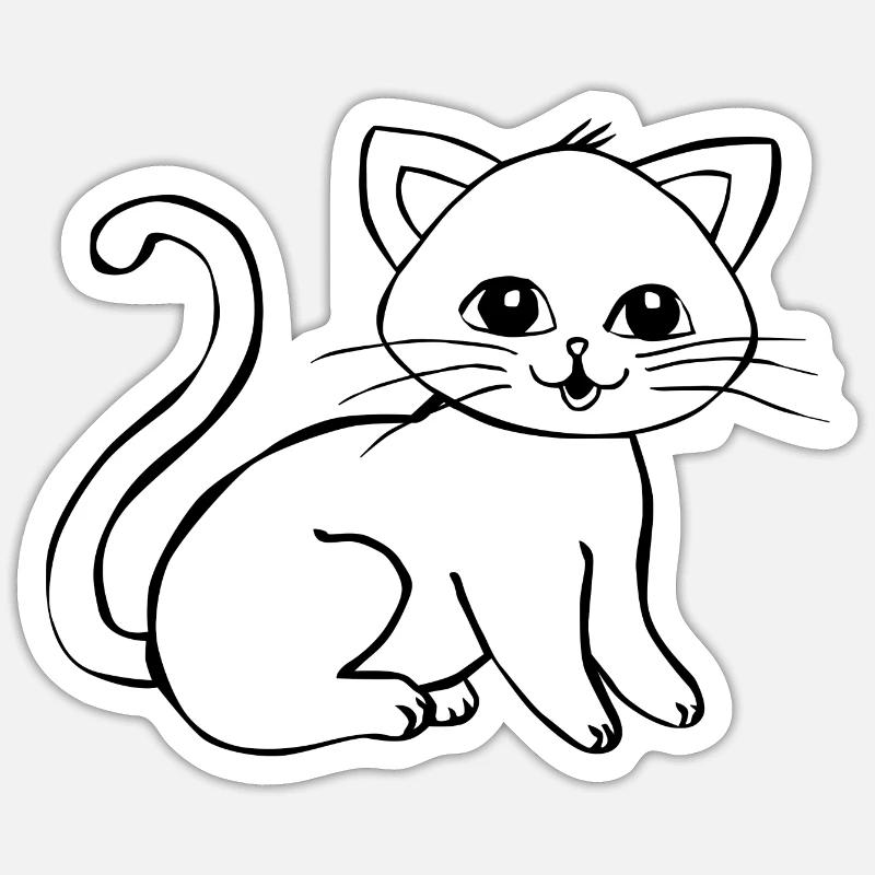 cat - Sticker size S (10 x 10 cm) - white matte