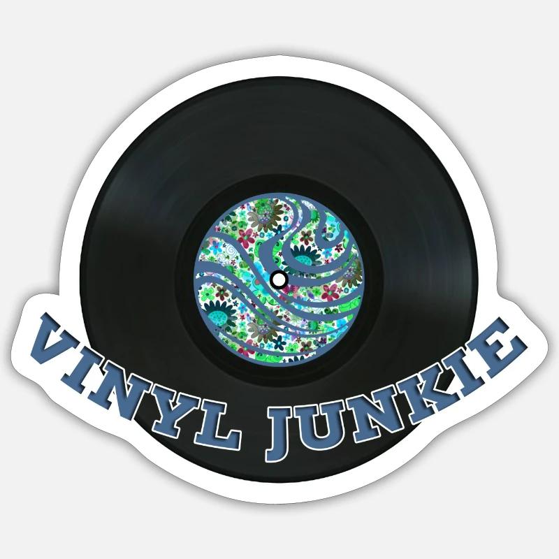 Drogué de vinyle - Sticker taille S (10 x 10 cm) - blanc mat