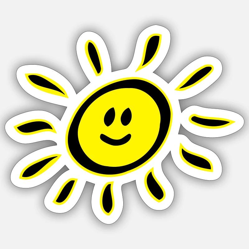 Smiley sun - Sticker size S (10 x 10 cm) - white matte
