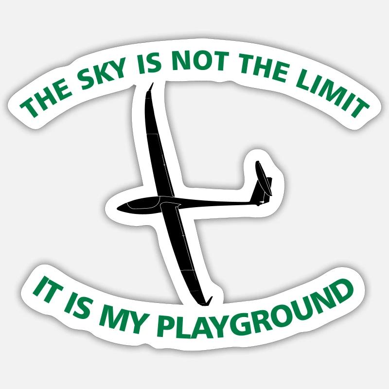 Cadeau de pilote de planeur - Sticker taille S (10 x 10 cm) - blanc mat
