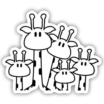Cute giraffe family 3 children mom dad giraffe - Sticker size S (10 x 10 cm) - white matte - Front