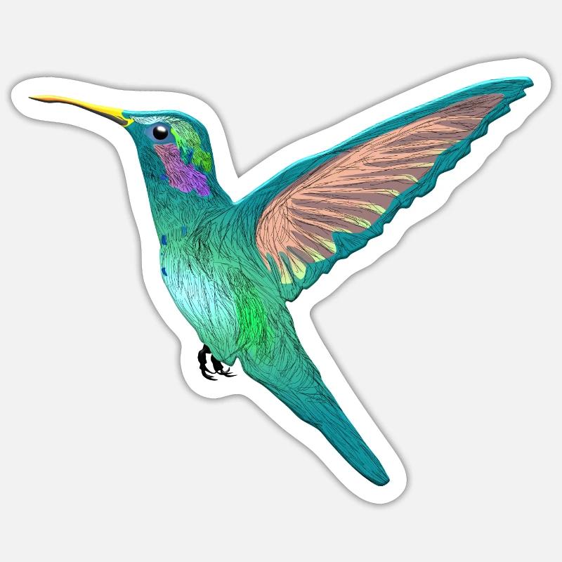 Colibri le plus petit oiseau du monde Bee Nutar Elf - Sticker taille S (10 x 10 cm) - blanc mat