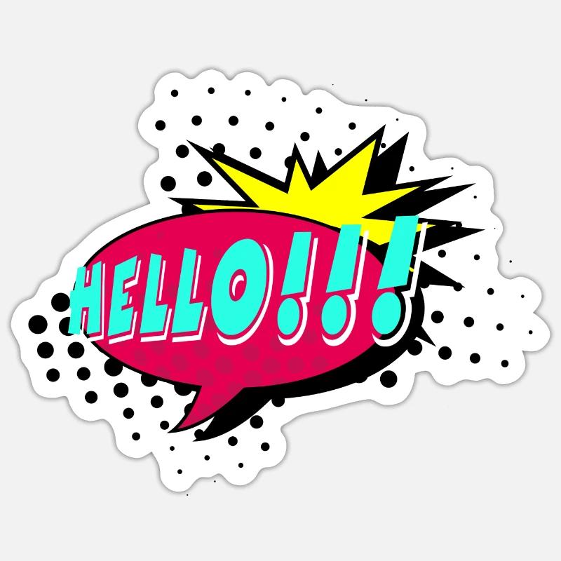 Speech bubble, speech balloon, pop art, text bubble Sticker size S (10 x 10 cm)