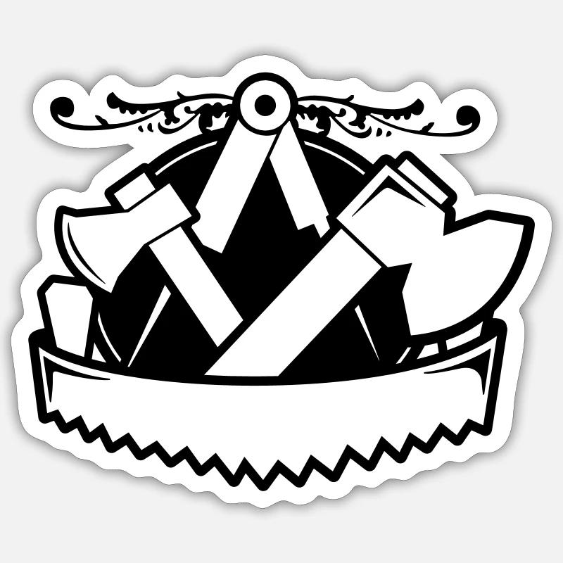 Carpenters' Emblem - Style - Sticker size S (10 x 10 cm) - white matte
