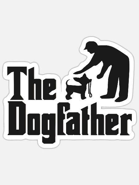 The Dogfather der Hundevater - Sticker Größe S (10 x 10 cm) - Mattweiß