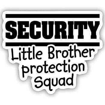 Security Little brother protection squat - Big bro - Sticker size S (10 x 10 cm) - white matte - Front