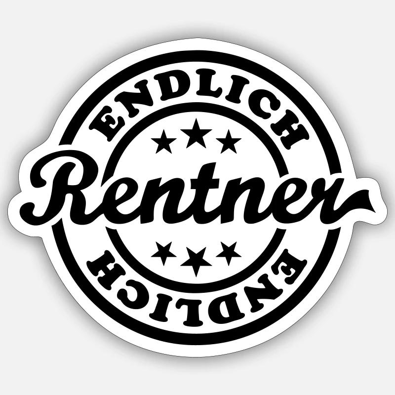 Finally pensioners (stamp) - Sticker size S (10 x 10 cm) - white matte