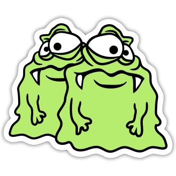 Team 2 friends couple glibber slime disgusting slime - Sticker size S (10 x 10 cm) - white matte - Front