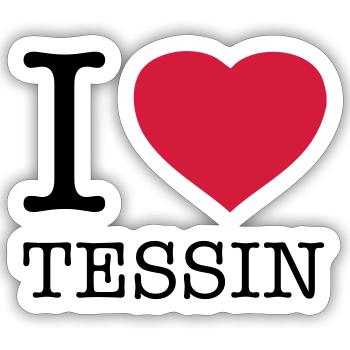 I LOVE TESSIN - Sticker Größe S (10 x 10 cm) - Mattweiß - Vorne