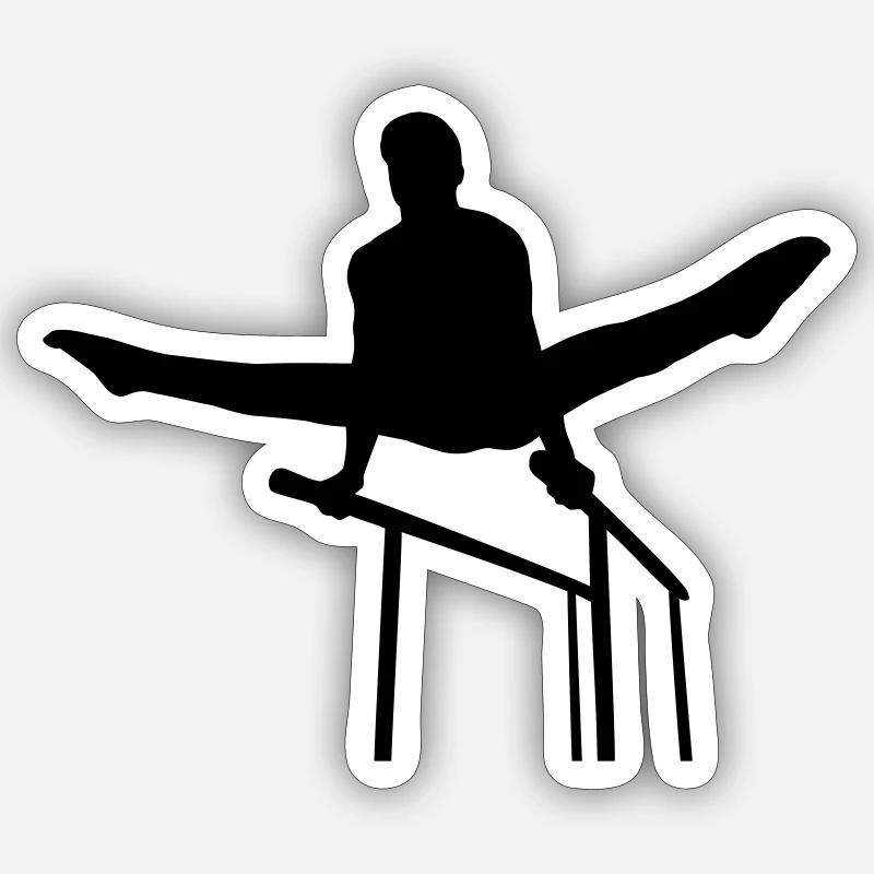 Gymnastics man - Sticker size S (10 x 10 cm) - white matte