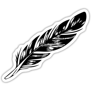 feather - Sticker size S (10 x 10 cm) - white matte - Front