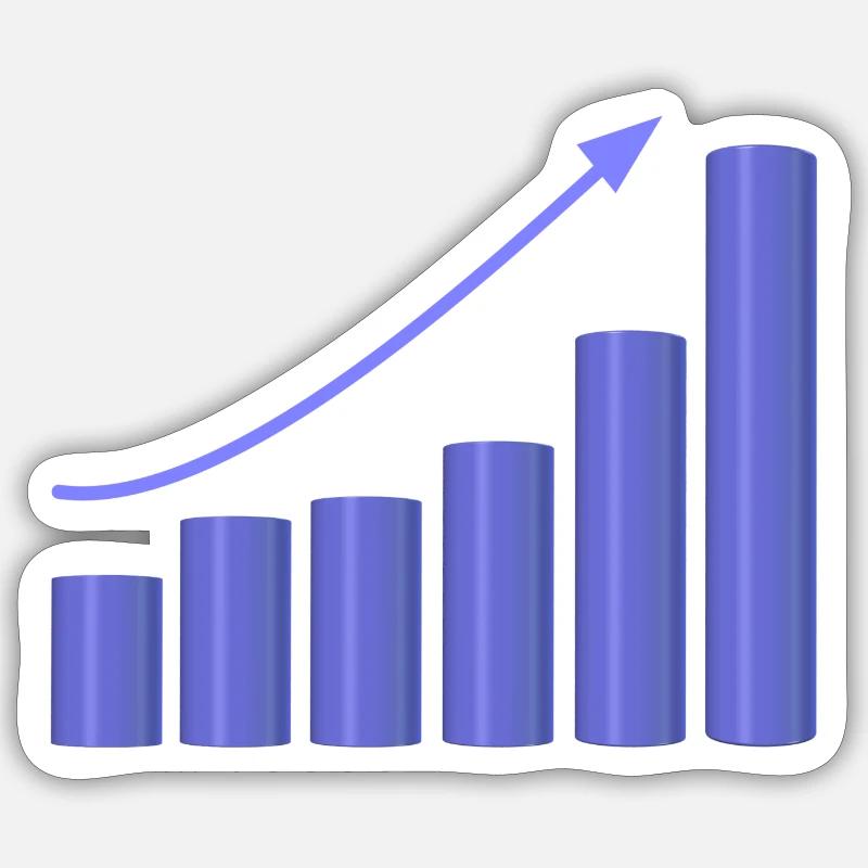 Growth chart with dynamic slope - Sticker size S (10 x 10 cm) - white matte