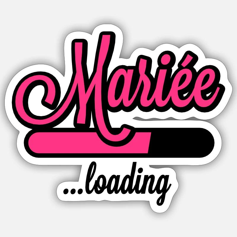 Mariée loading - Sticker size S (10 x 10 cm) - white matte