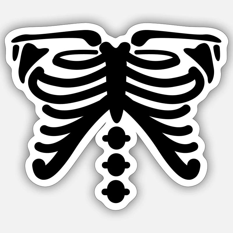 skeleton - Sticker size S (10 x 10 cm) - white matte