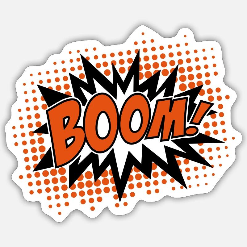BOOM, comique, bouffon, ballon, explosion, étoile Sticker taille S (10 x 10 cm)