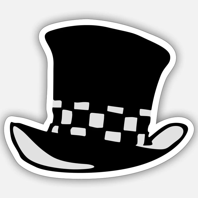 Mad Hatter - Sticker size S (10 x 10 cm) - white matte