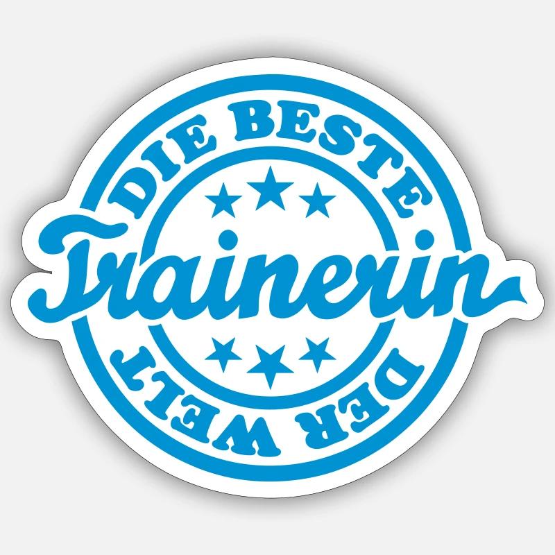 Beste Trainerin (Stempel) - Sticker Größe S (10 x 10 cm) - Mattweiß