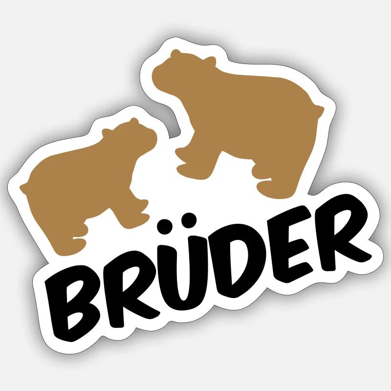 Brüder - Sticker size S (10 x 10 cm) - white matte