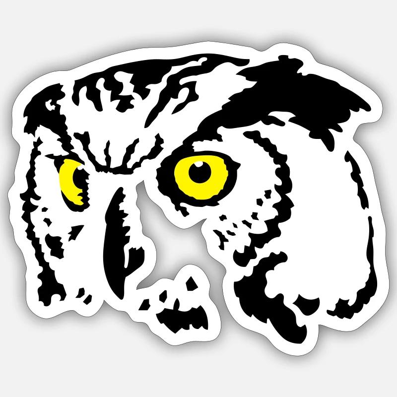 Eule - Sticker Größe S (10 x 10 cm) - Mattweiß