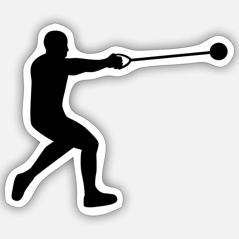 Hammer throw - Sticker size S (10 x 10 cm) - white matte