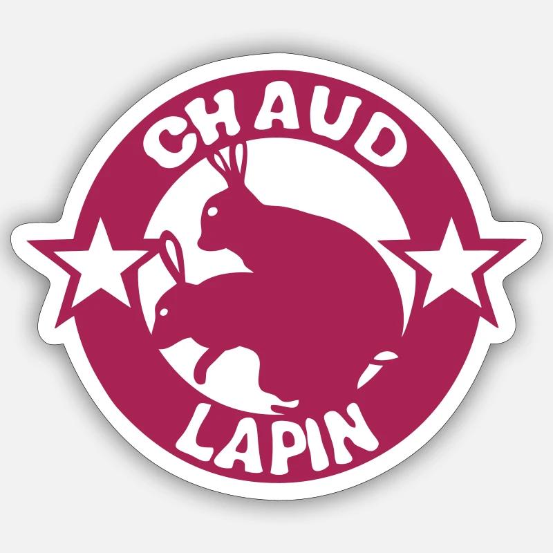 chaud lapin expression logo sexe Sticker taille S (10 x 10 cm)