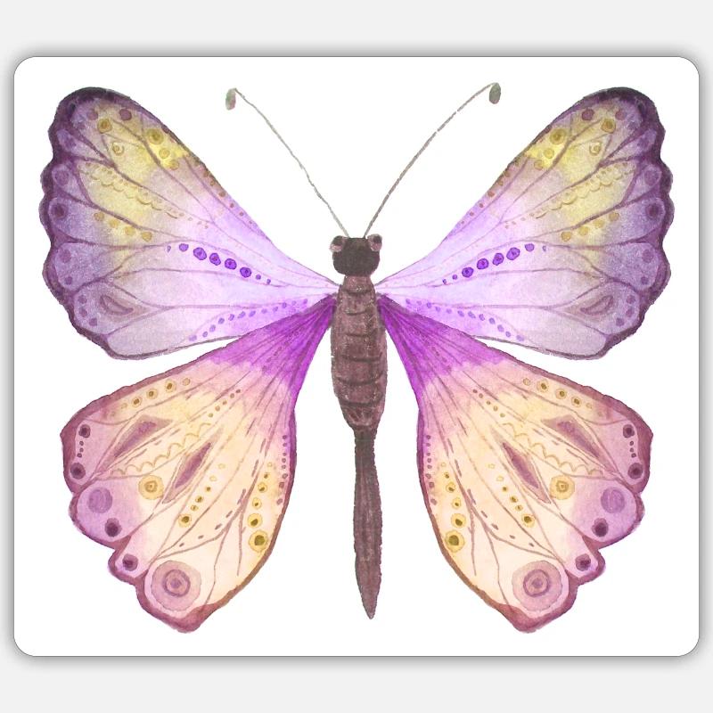 Papillon Printemps - Sticker taille S (10 x 10 cm) - blanc mat