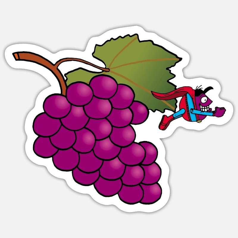 Grape super hero! - Sticker size S (10 x 10 cm) - white matte