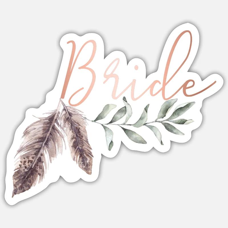 Boho Bride Braut - Sticker taille S (10 x 10 cm) - blanc mat