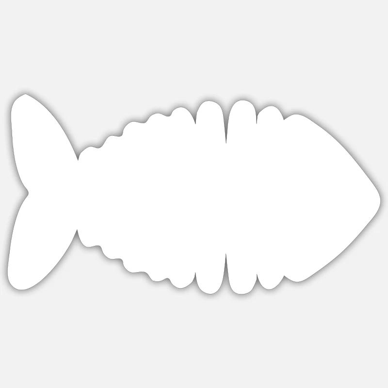 Arête de poisson - Sticker taille S (10 x 10 cm) - blanc mat